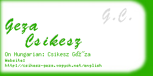 geza csikesz business card